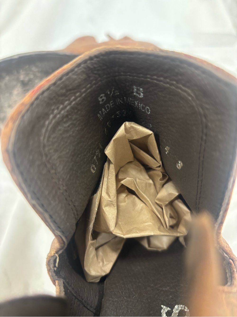 Cavender’s Tan Floral Embossed Ankle Booties | Size 8.5 - Picture 7 of 8